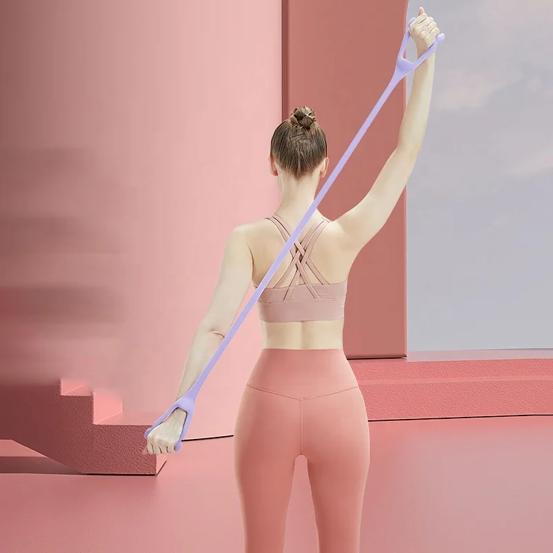 Food Grade Silicone Chest Expander Improve Hunchback Back Stretch Belt Slimming Yoga Pilates Silicone Stretch Fitness Band