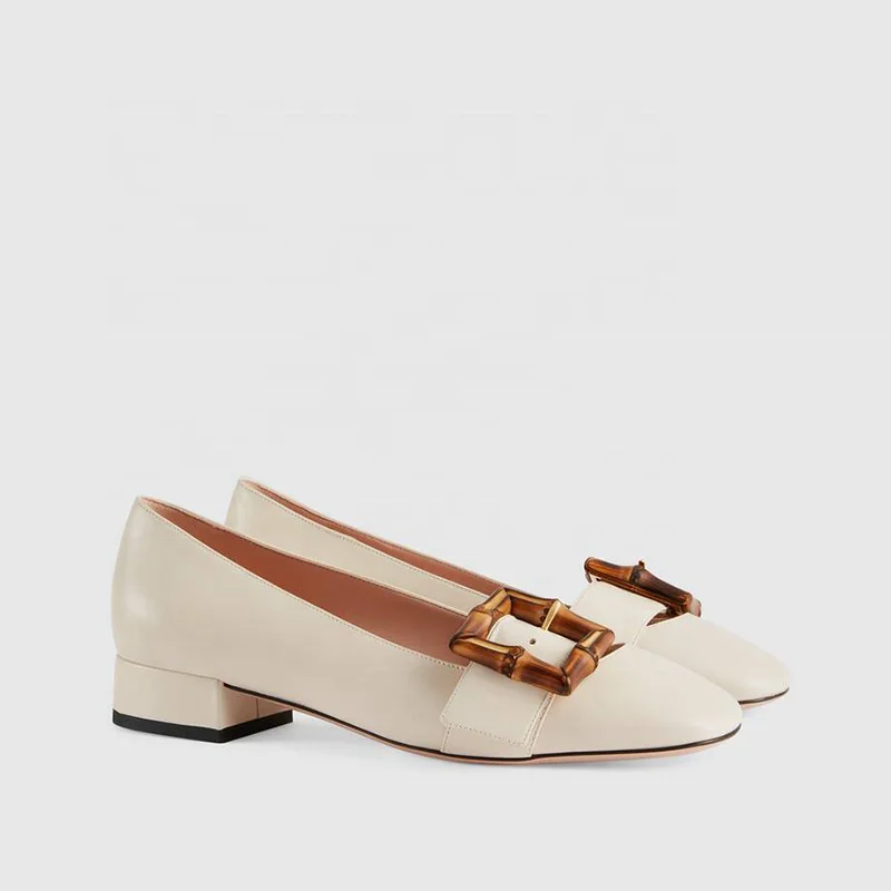 High Quality Chunky Low Heel Office Work Pumps Custom Logo Ladies Dress Shoes Summer Season Flat Shoes from China Supplier