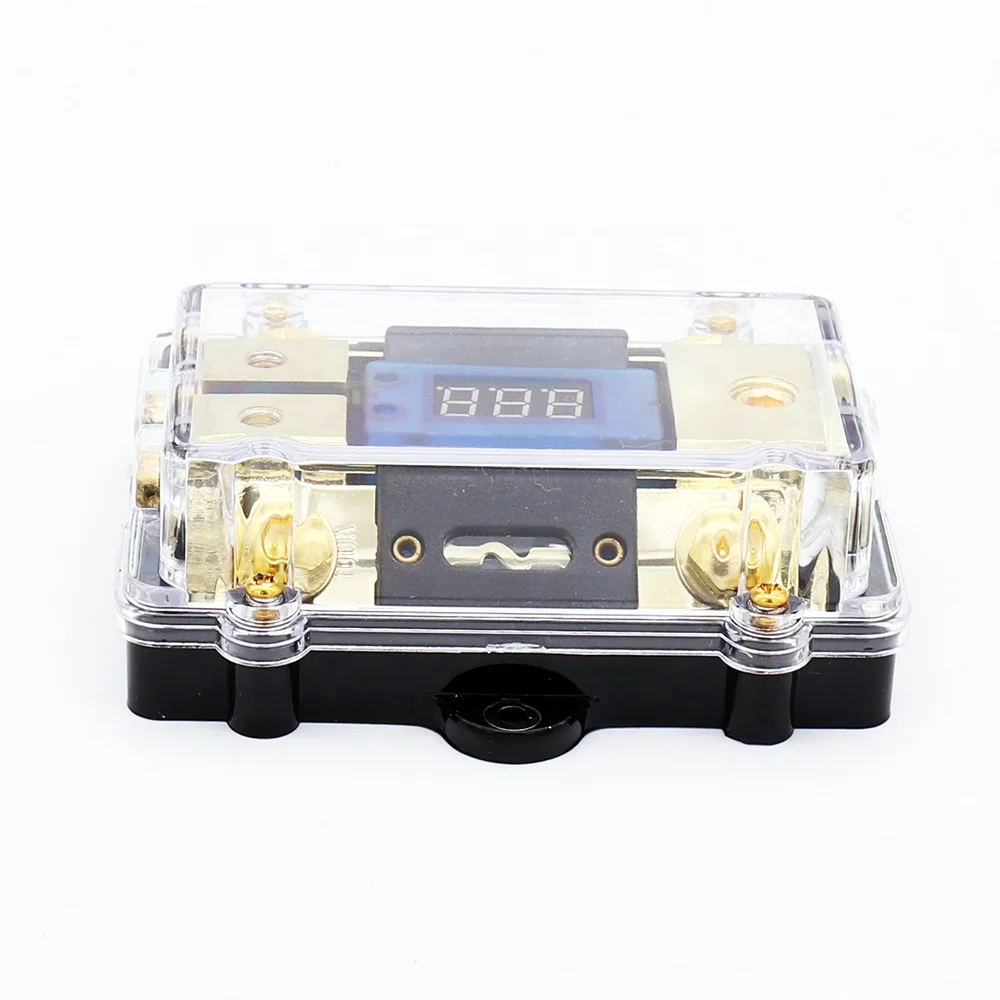 Led Display Digital Voltage ANL Fuse Holder 0 2 4 Gauge One in Two Out with 2pcs 100 Amp Fuse