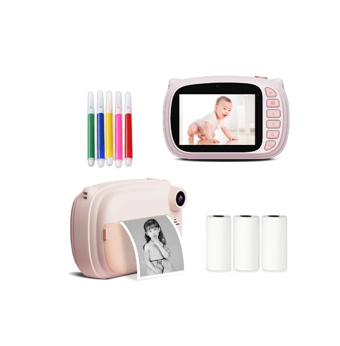 Mini Digital HD Video Camera with Instant Thermal Photo Print & MP3 Music Perfect Birthday Gift for Boys Girls MicroSD MOS Kids