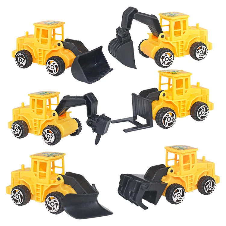 new arrival Plastic 6 Pcs Set Tractor Toy Vehicles for Boys Cake Decorating Supplies for Boys Baby Birthday Cake Party