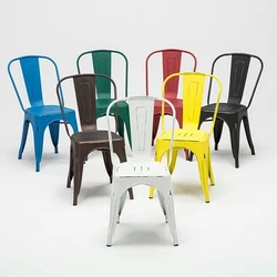 Manufacturer Direct Selling Overall Welding Custom Colors Restaurant Bar Iron Metal Tolix Dining Chair