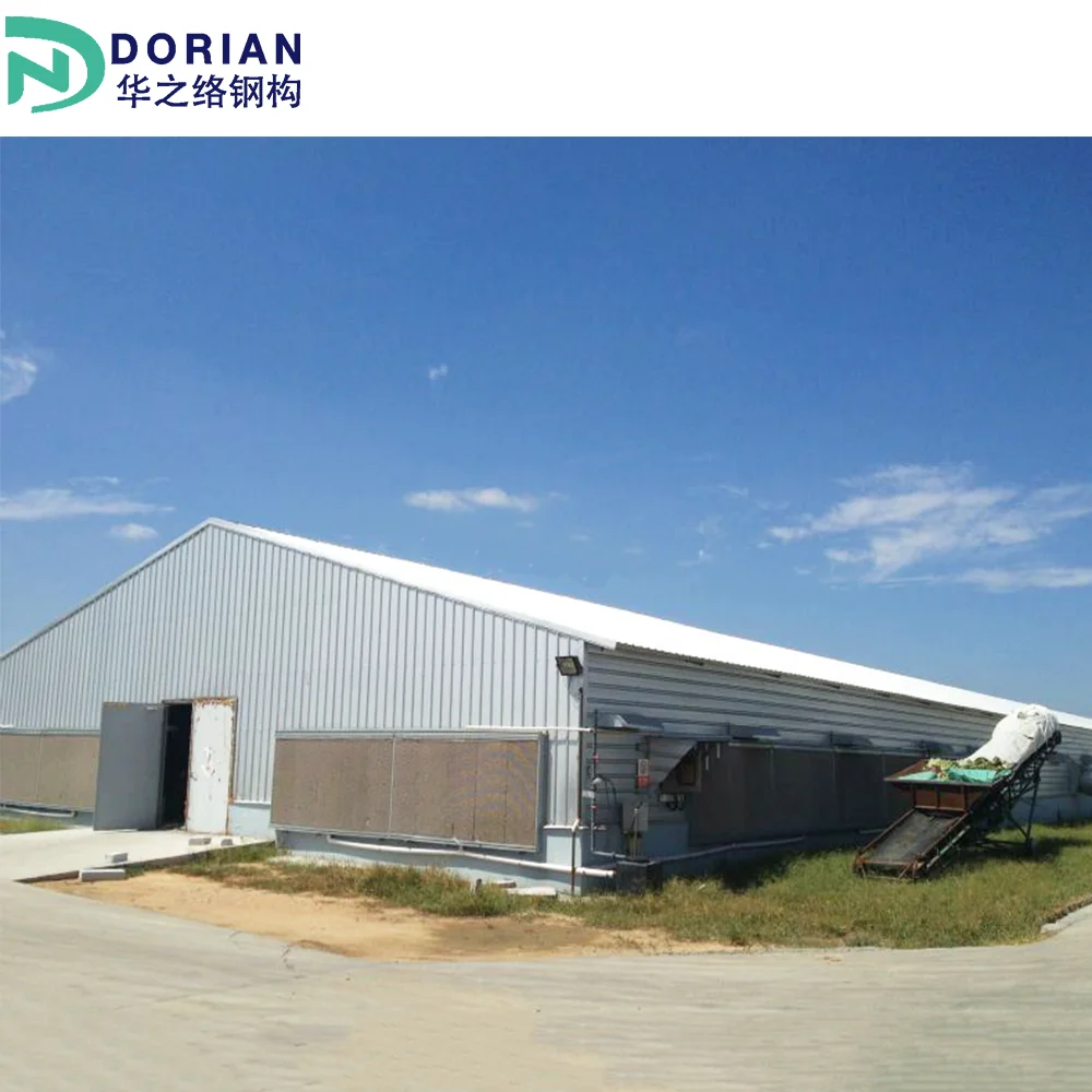 Prefabricated Steel Structure prefab poultry tunnel house Steel Building houses of the chicken usda farm building plans