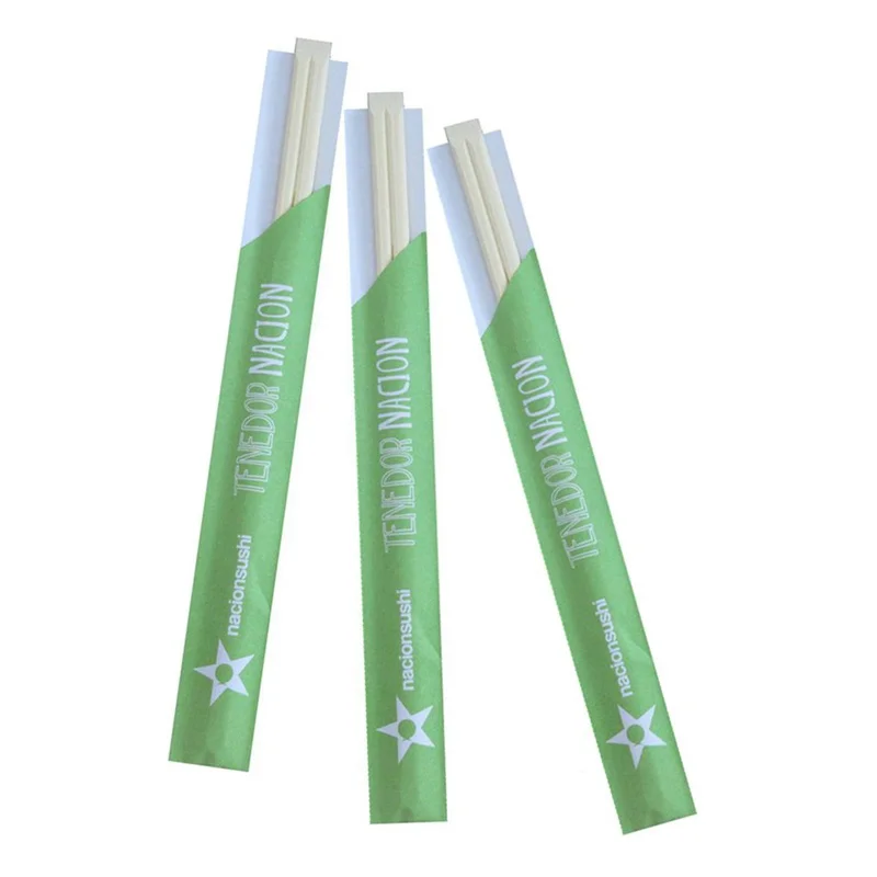 Tensoge Full Paper Sleeve Biodegradable Disposable Bamboo Custom Chopsticks