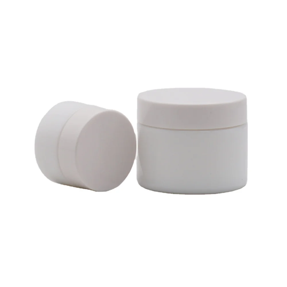 Modern design white glass cosmetic jars durable