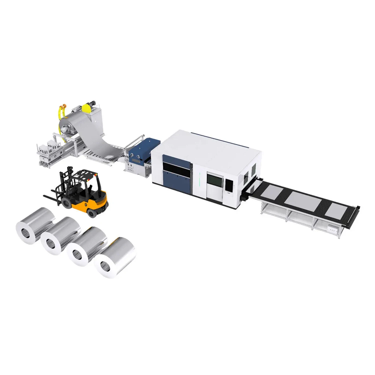 Large high precision CNC leveling laser cutting blanking plate leveling production line manufacturer