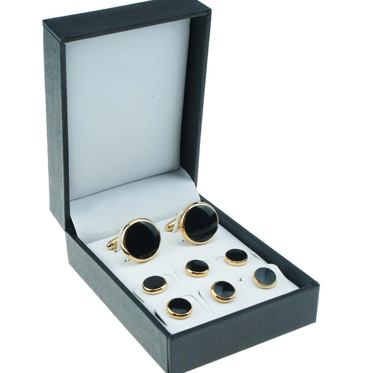 Custom Cufflinks Men Luxury Cufflink Button Sublimation 8 pcs Cuff Links and studs Set