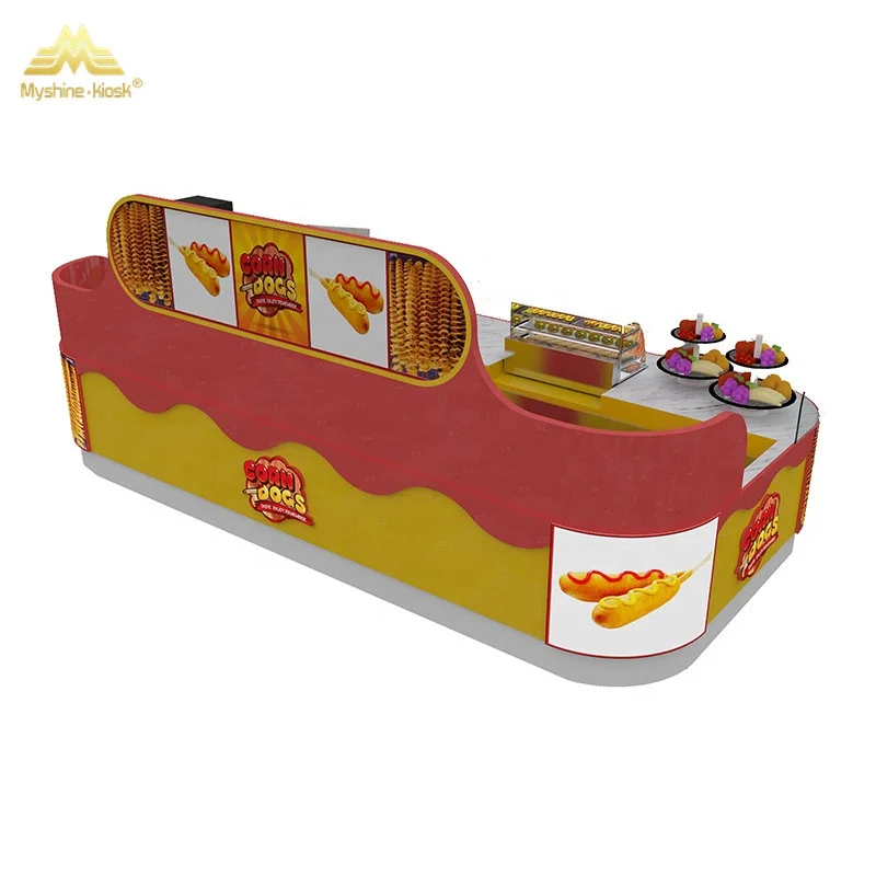 Customized Factory Sale Hotdog Kiosk Fast Food Kiosk Food Kiosk For Knackwurst / Bacon