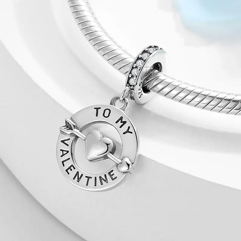 Real 925 sterling silver Hollow holy Angel wings Heart Beads Charms For Bracelet Jewelry making Woman Accessories HOT SALE