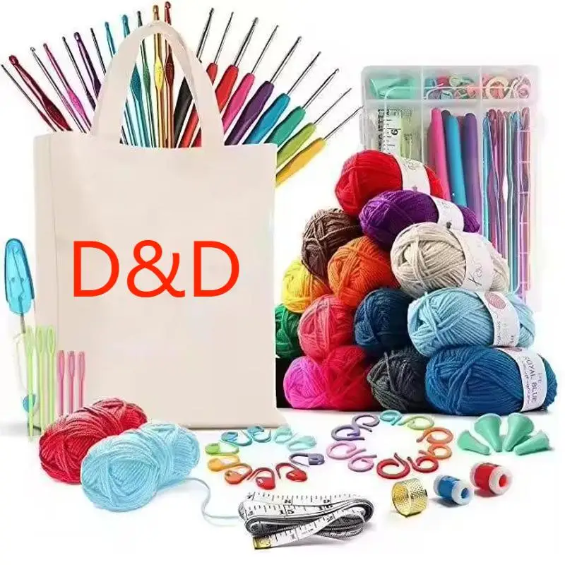 84 Pcs DIY Yarn Crochet hook products Sewing supplies Tems Knitting Crafts Accessories Kit Set in stock needlework materials