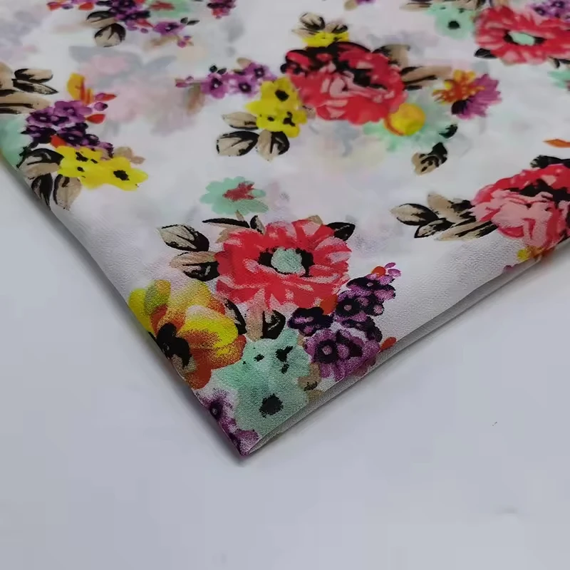 Shaoxing yuyuan digital printed material 75d High twist chiffon 100% polyester bangladesh dubai chiffon fabric wholesale