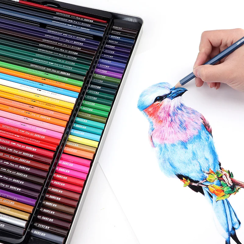 High Quality Wooden Custom Color Pencils Set With Metal Box Coloring Set Pencil For Kids Gift