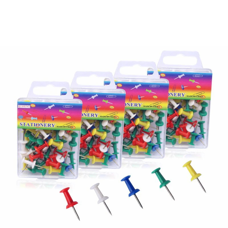 Офис Красочные для выведения токсинов, 40 шт Упаковка 24 мм пробковая доска пластиковые канцелярские кнопки