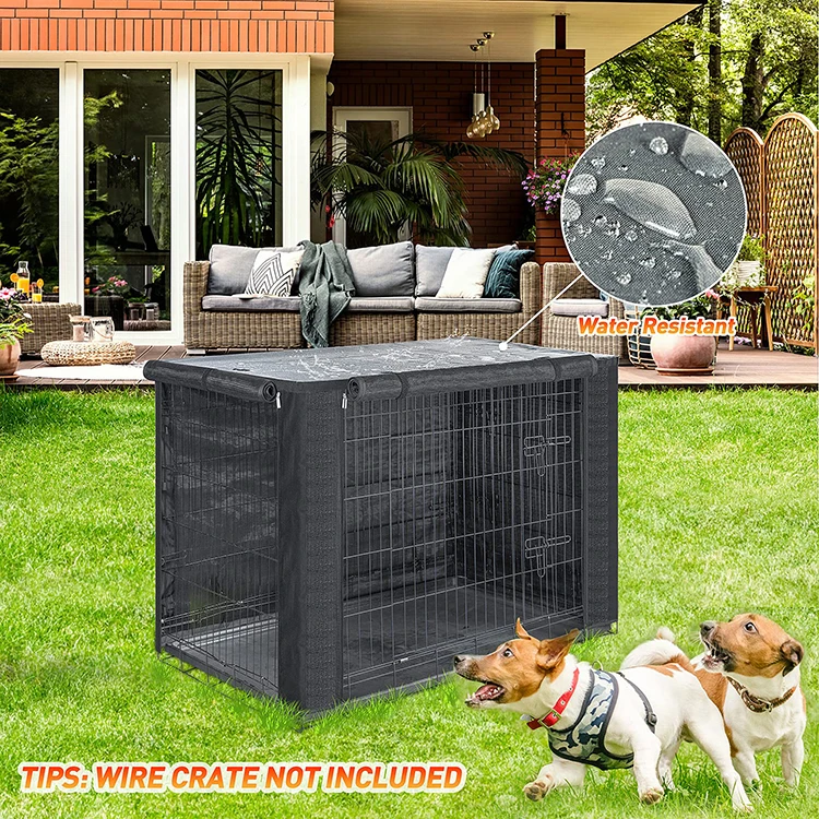 Indoor outdoor Houses Durable Waterproof Lightweight 600d Polyester  Pet Kennel Cages Carriers Dog Crate Cover