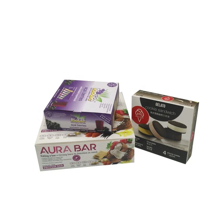 Печать на заказ упаковка для закусок шоколада бумажная коробка белая картонная печенья конфет