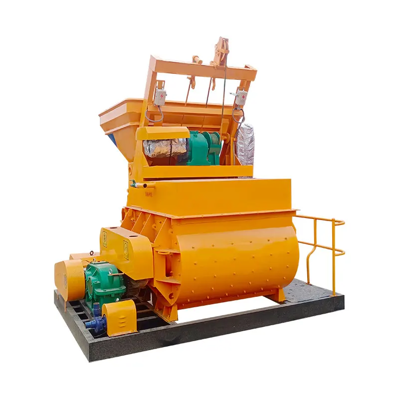 China JS4000 4000 liter capacity electric twin-shaft concrete mixer maufactrues