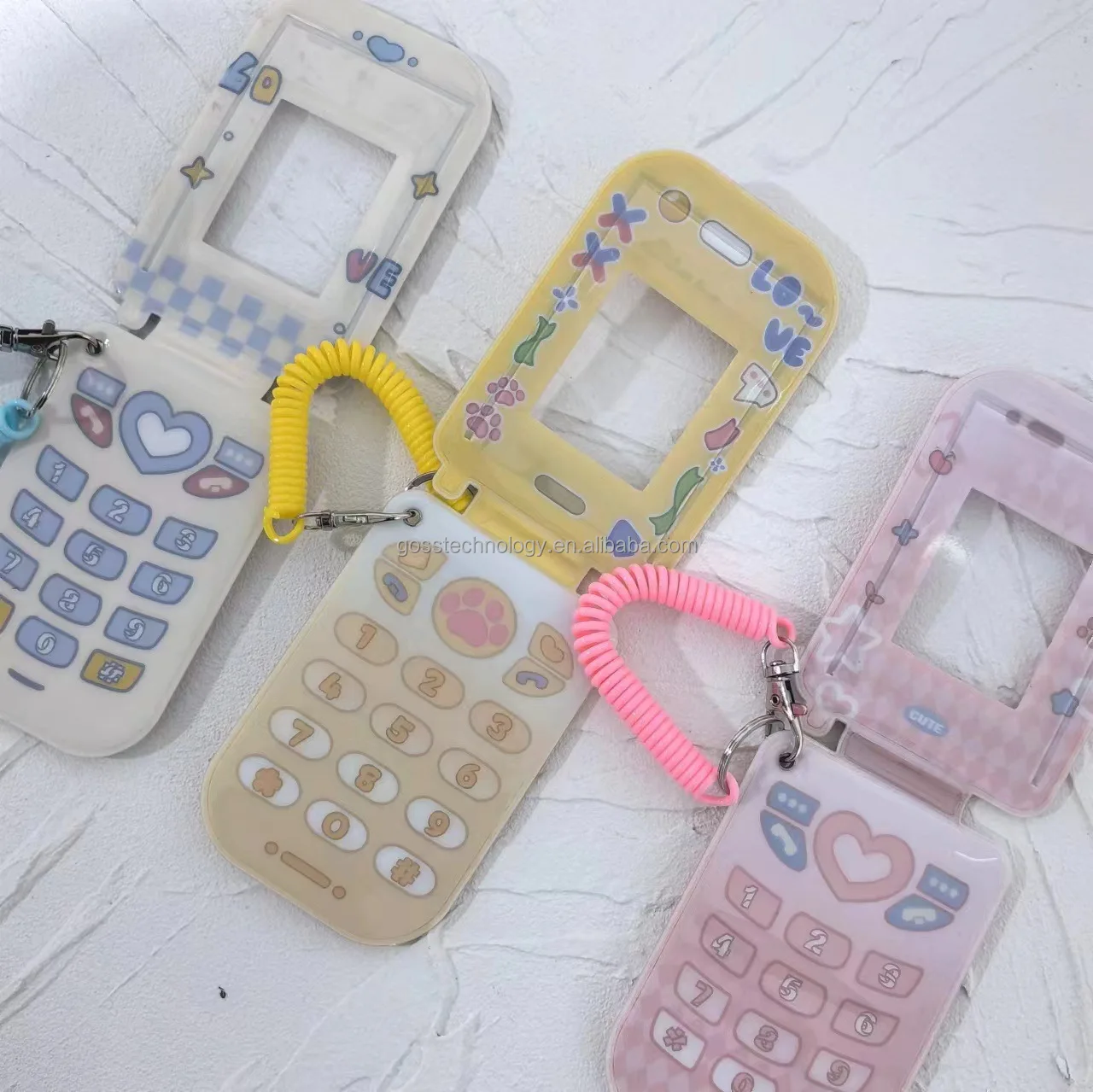 Kawaii Mobile Phone Shape 3 inch PVC Photocard holder Card Photo Holder Bag Pendant for Korean Kpop idol LOMO card holder