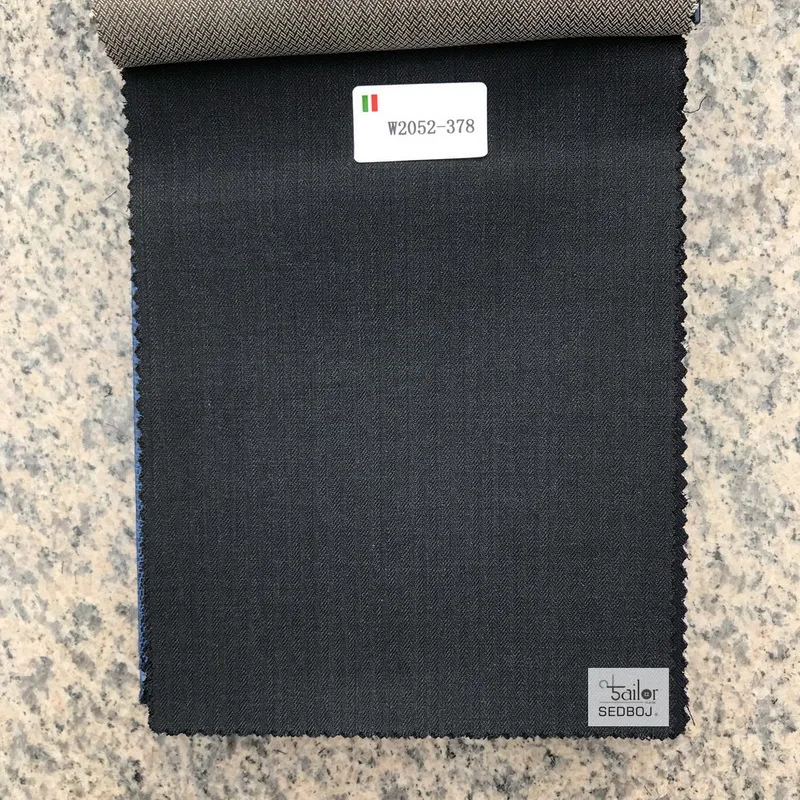 
wool fabrics Striped Wool High quality slim fit navy color striped wool bespoke blazer coat pant 