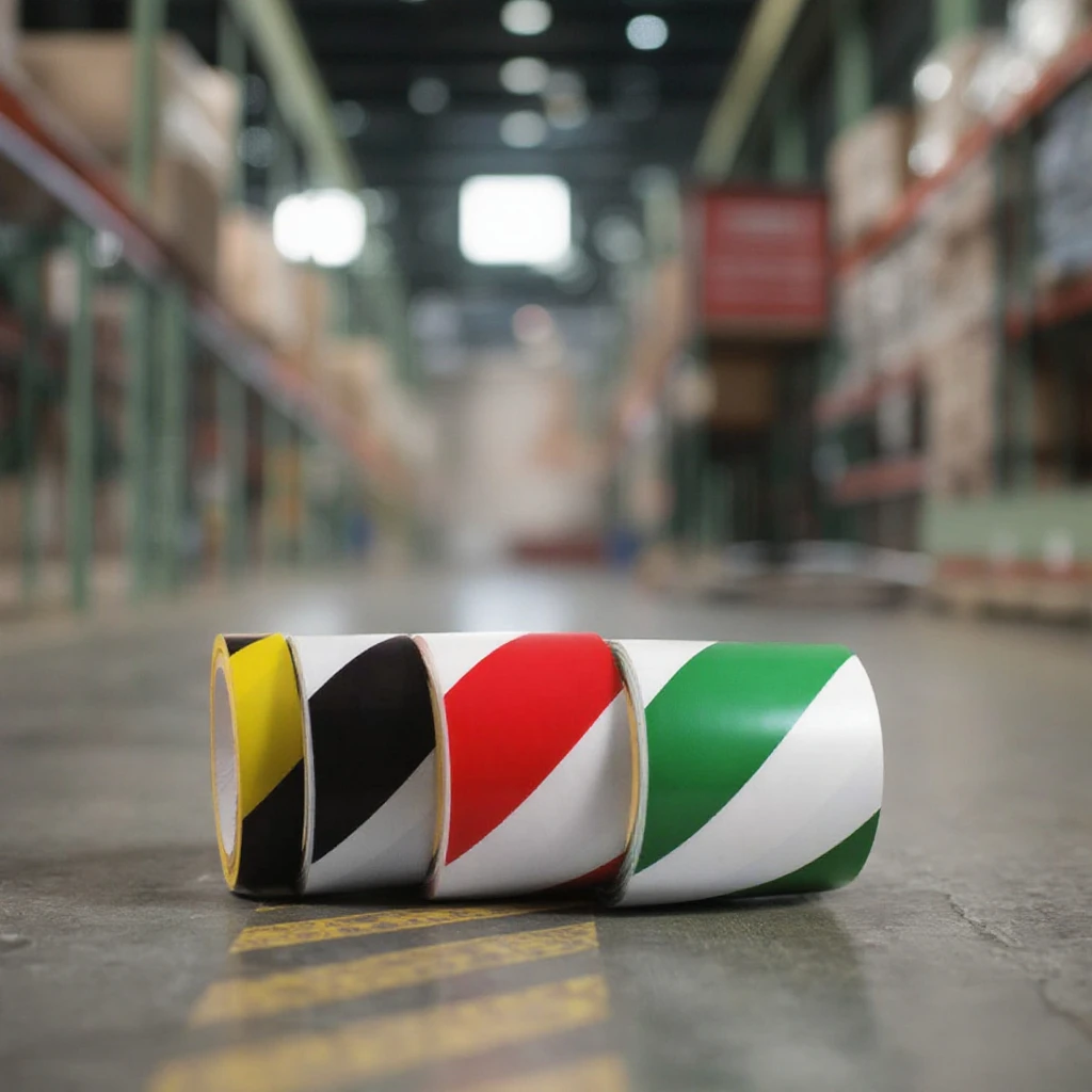 Elecpopular 2024 Race Course Floor Marking Adhesive PVC Tape Green White Black & Yellow Warning Tape Excellent Printing Feature