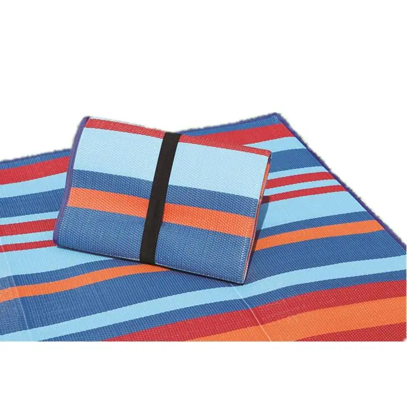 Recycle Custom Folding Outdoor Camping Waterproof Picnic Mat PP Stripe Beach Place Mat