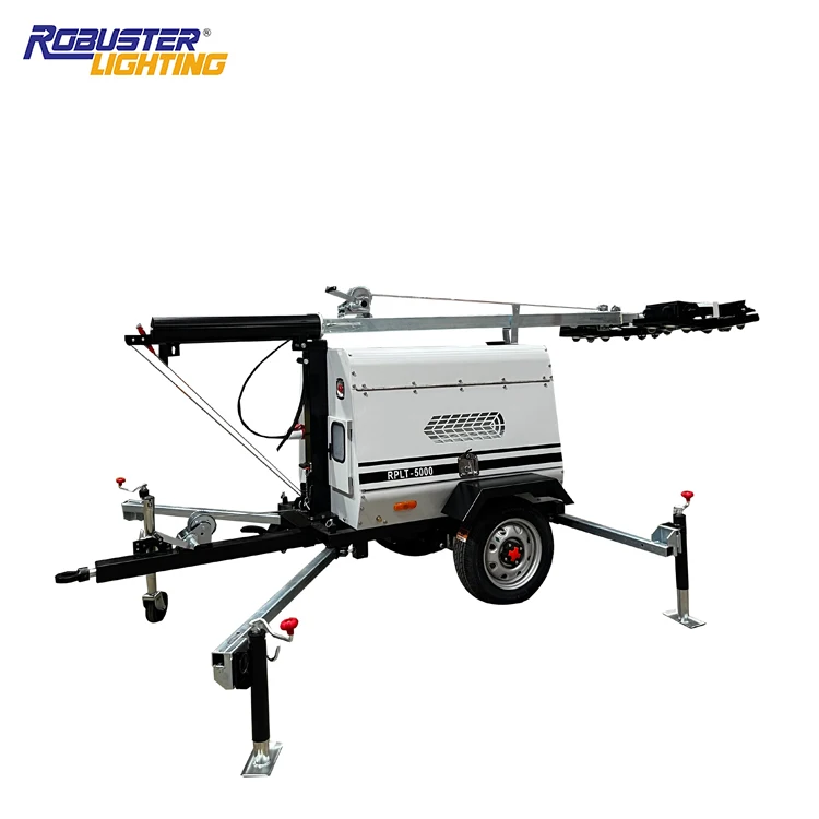 9M Manual Lighting Plant Diesel Generator Portable Trailer Led Light Tower