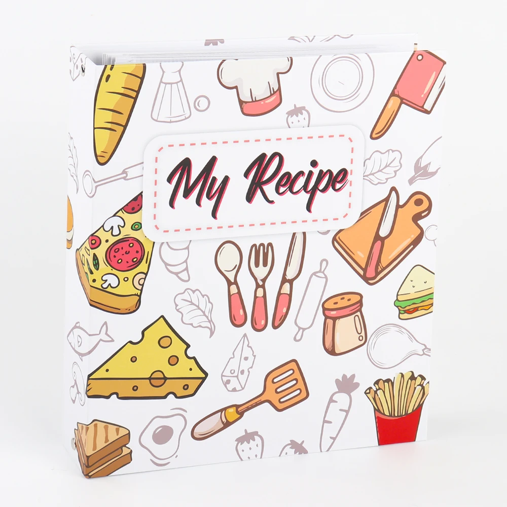 Custom A4 Blank Recipe Book PP Inner Page Replaceable Records Recipe Books For Own Recipes