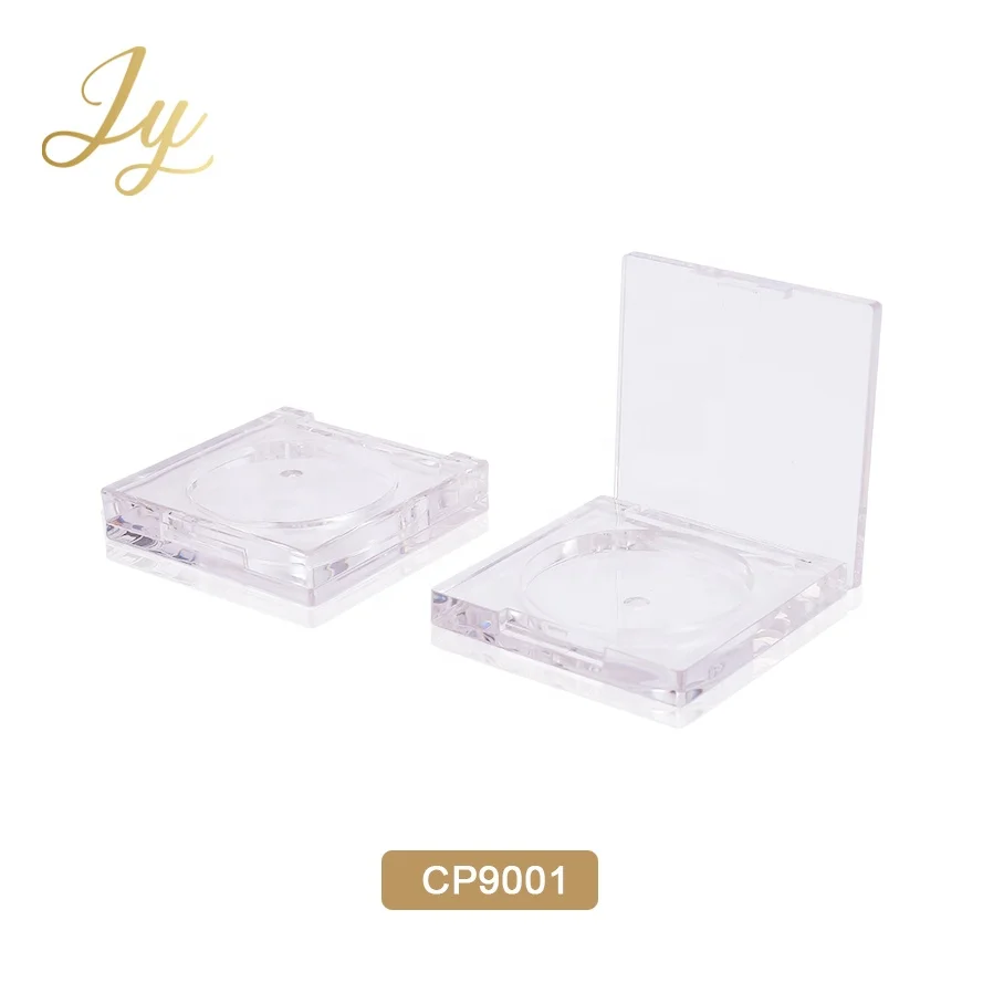 
Custom made square makeup empty blush powder case clear 