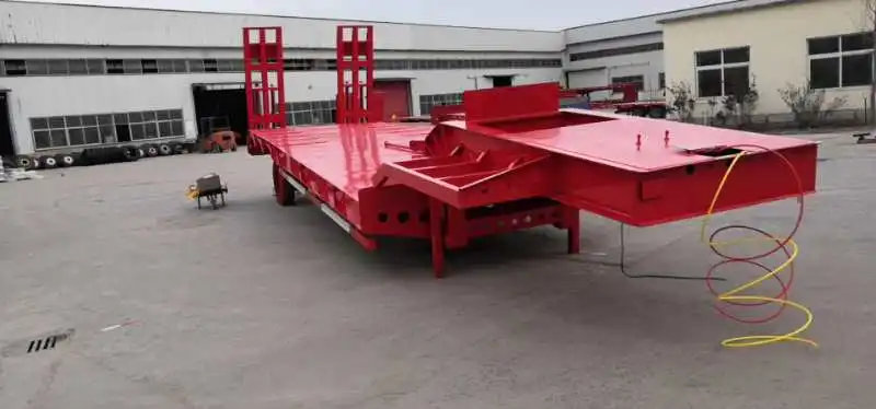 Widely Used Lowboy Truck Semi Trailer, 3 Axle 40ton-80ton price low bed trailers
