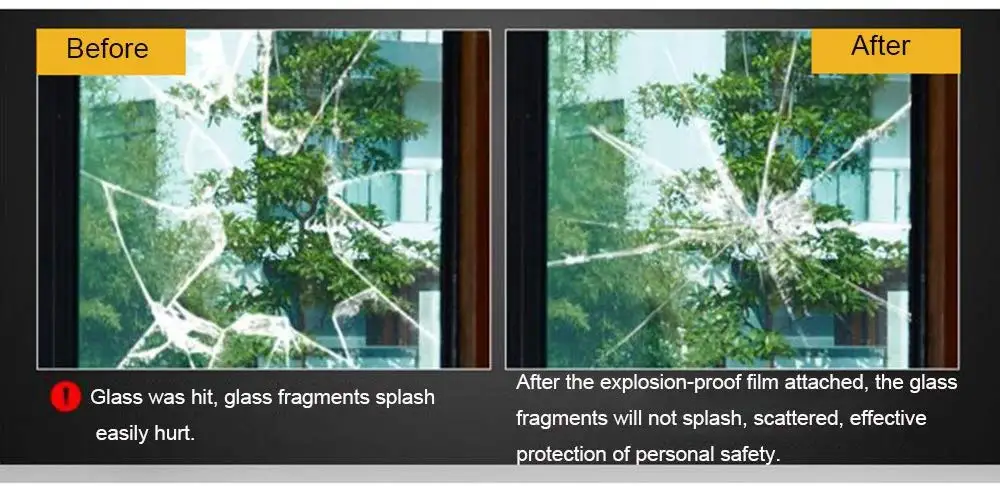 wholesale price SF-4mil PET plastic safety Clear security window tint glass film for building home  film
