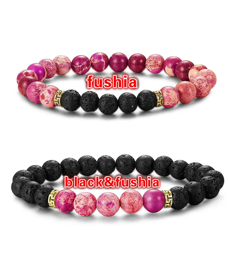 Handmade yoga healing jewelry volcanic rocks natural lava stone beads