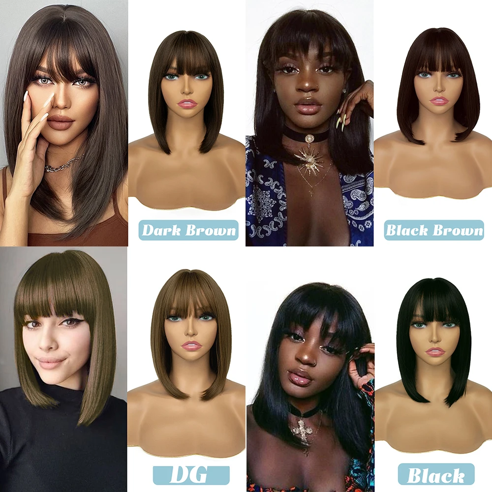 13inch natural looking japanese futuras fiber glueless wig artificial hair synthetics wigs wholesale bob wig straight with bangs