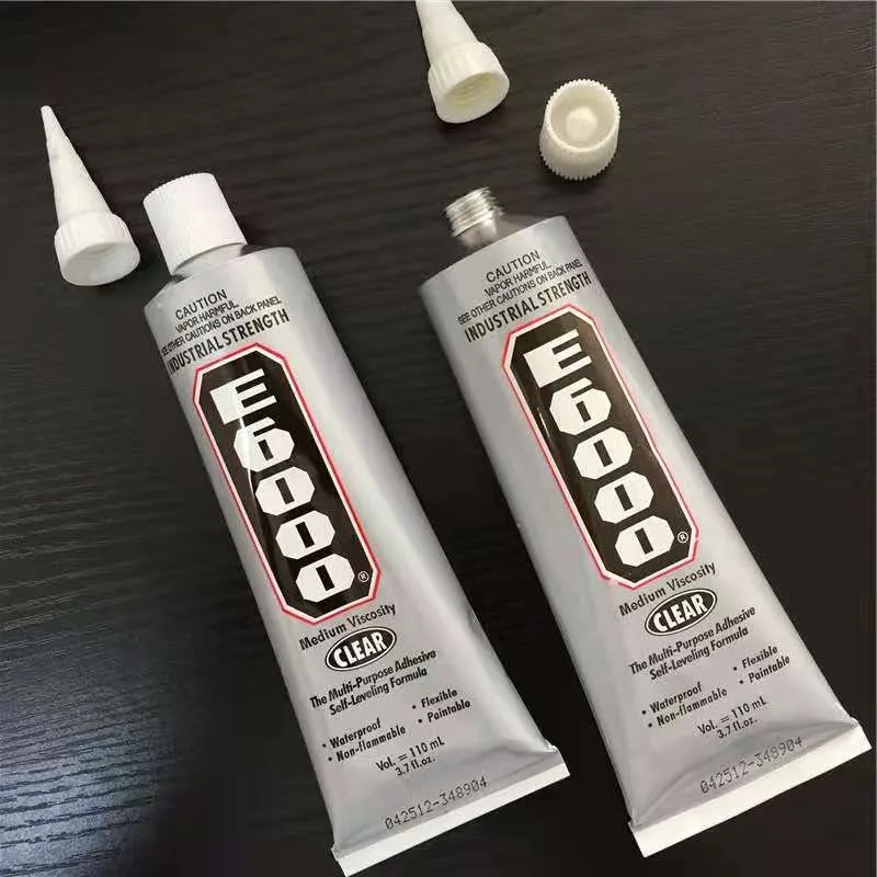E6000 Aluminum Tube Drill Spotting Glue Highly Adhesive Metal Plastic Leather Cloth Shoes Clothes DIY E6000 110ML 29.7ML