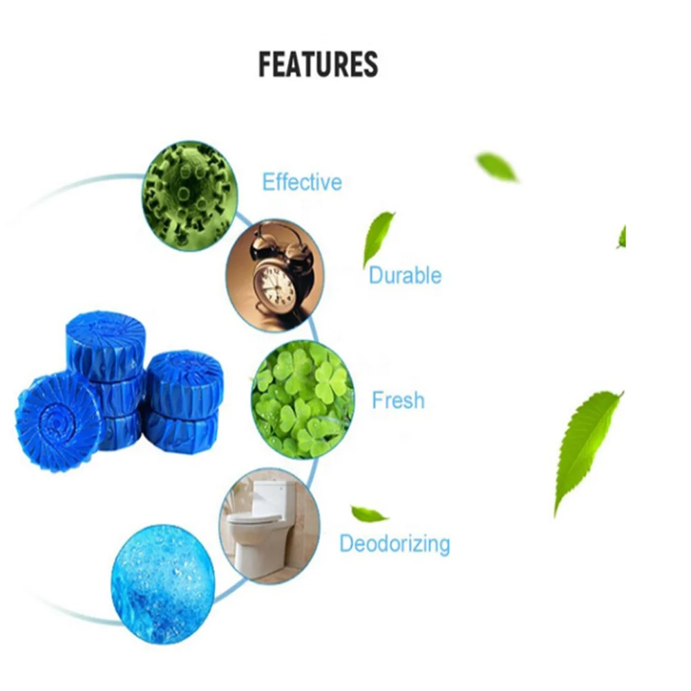 Flush 300 Times Toilet Cleaner Tablets  For Bathroom  blue blocks cube for automatic toilet bowl cleaning