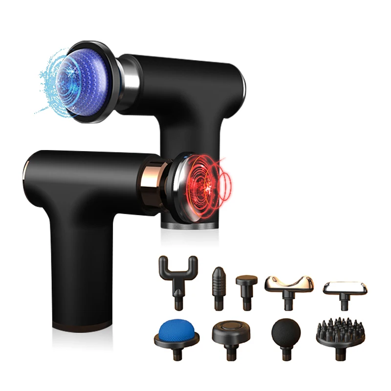 Mini Massage Gun  Heated And Cold Massage Fascial Gun Portable Professional Massage Gun with 10 Head