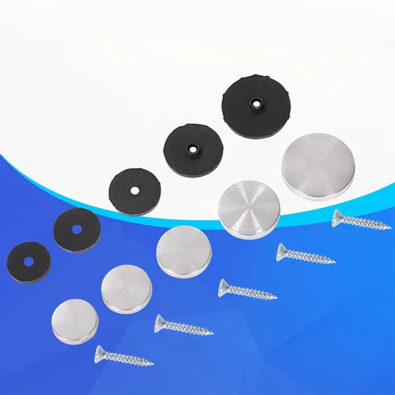 Polishsed silvery Decorative mirror screw standoff screw cap