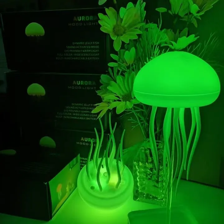 Jellyfish LED Night Light USB Bedroom Hangable Voice Control Rotatable Jellyfish LED Lamp