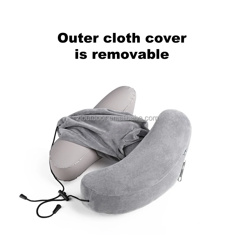 Hot Selling Travel Neck Pillow Comfortably Supports The Head H Inflatable Travel Pillow with pouch
