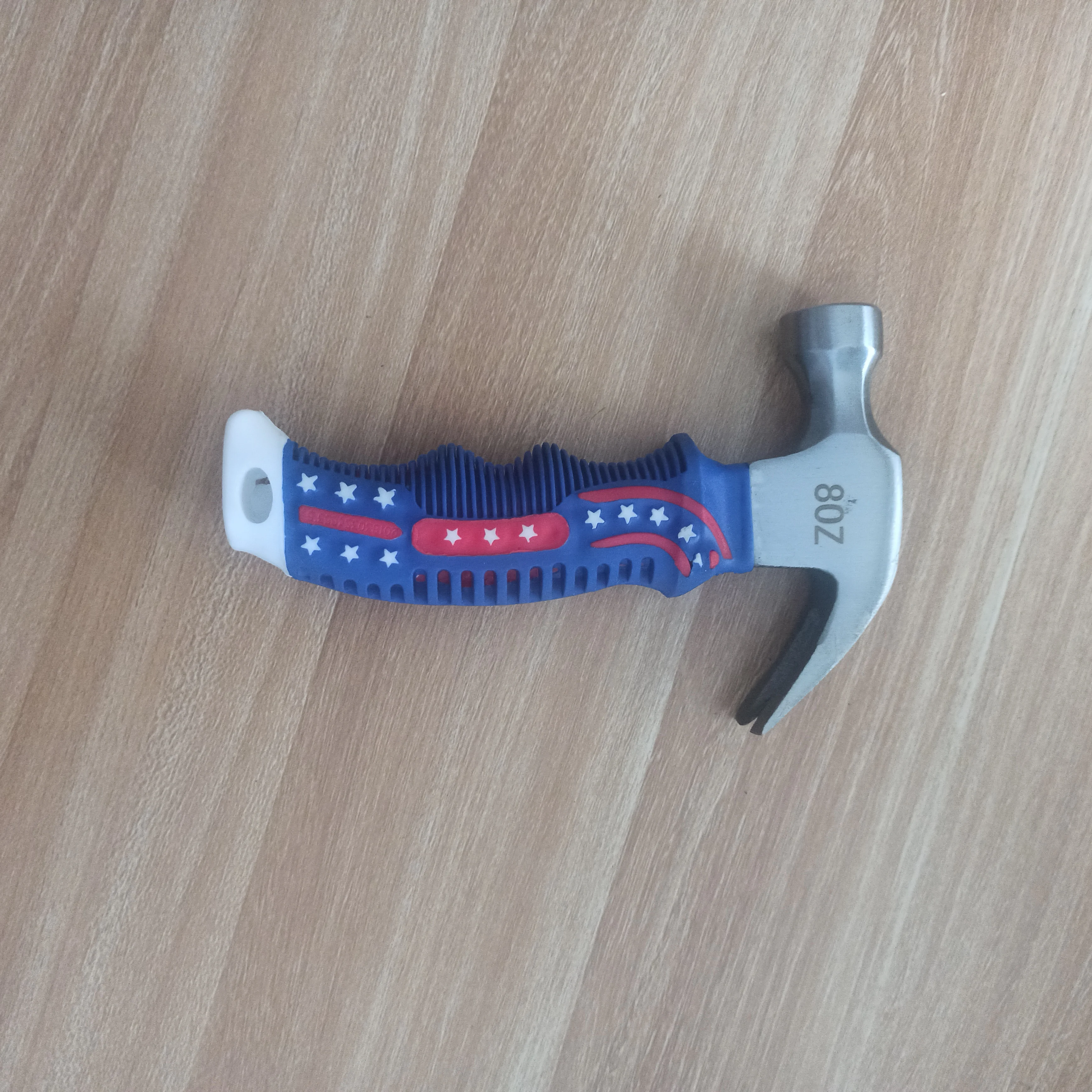 factory direct sale stars and stripes 8 oz forged steel claw hammer American flag fiberglass handle hammer