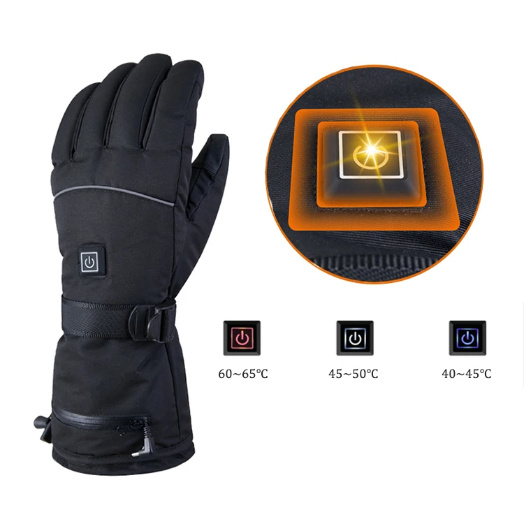 Waterproof Touchscreen Gloves 3 Adjustable Heating Temperature Waterproof Warm Gloves for Winter Outdoor Sports