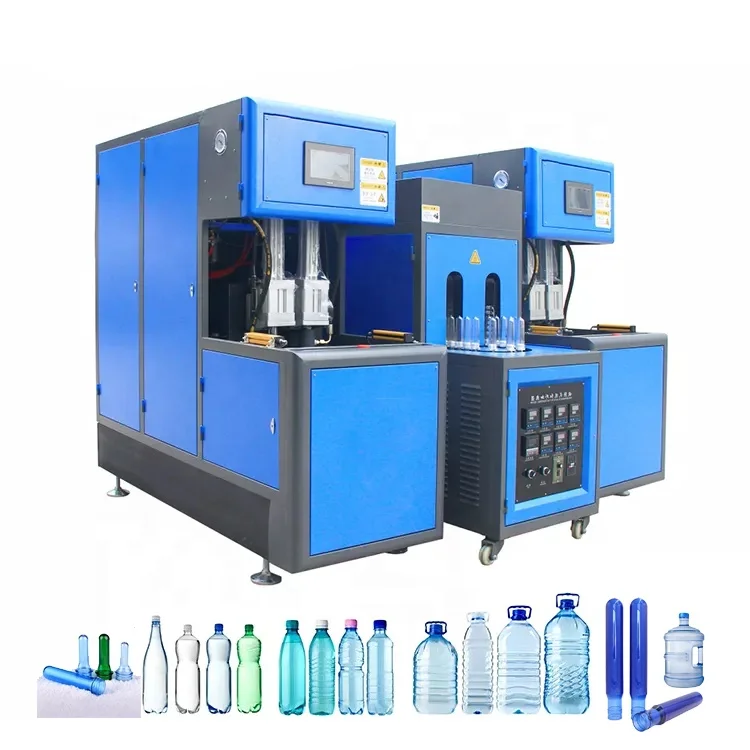 PET Bottle Blowing Machine 2 Cavity Plastic Bottle Blowing Machine Semi-Automatic Beverage Water Bottle Blow Molding Machine