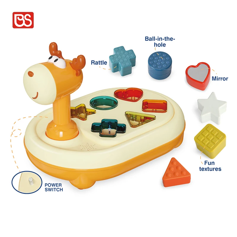 BS Cartoon Giraffe Music Toy Baby Geometrical Shape Piano Toys Shape Recognition Game High Quality Toys