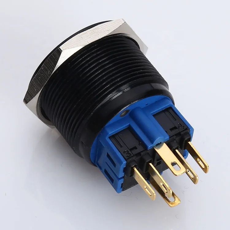 Long life push button ONPOW CE ROHS GQ25 25mm anti-vandal latching illuminated aluminum switch