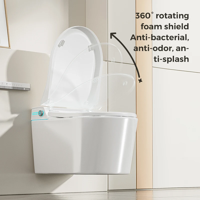 2024 Automatic Wall Hung Mounting Intelligent WC Smart Toilet Commode With Bidet and UV Light For Bathroom Hotel