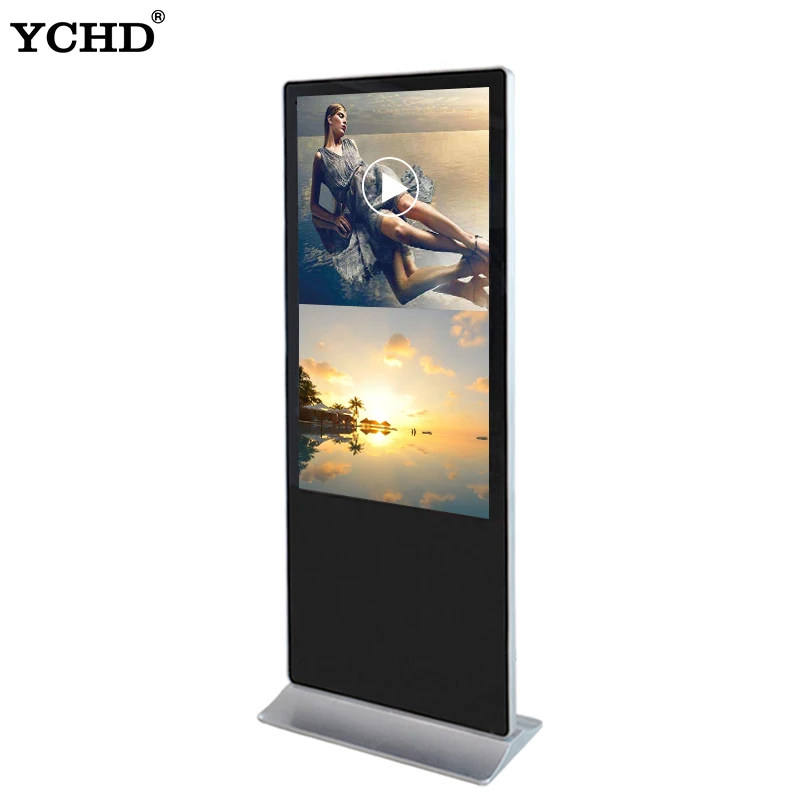 High definition totem 43 50 55 60 65 inch floor standing kiosk advertising display touch screen business panel