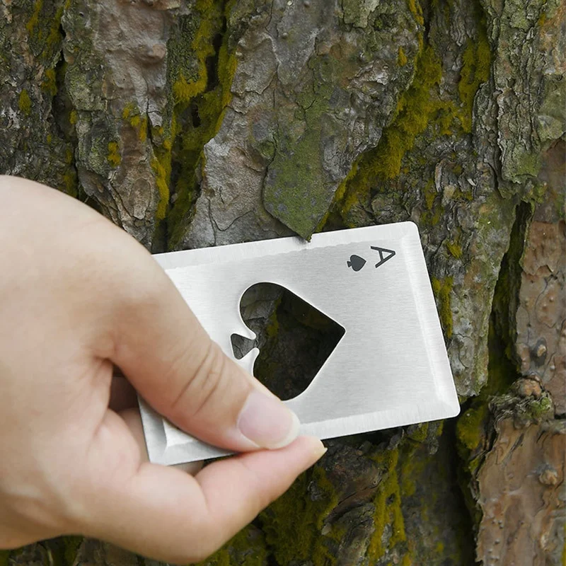 Wholesale cheap stainless steel poker card metal beer bottle opener