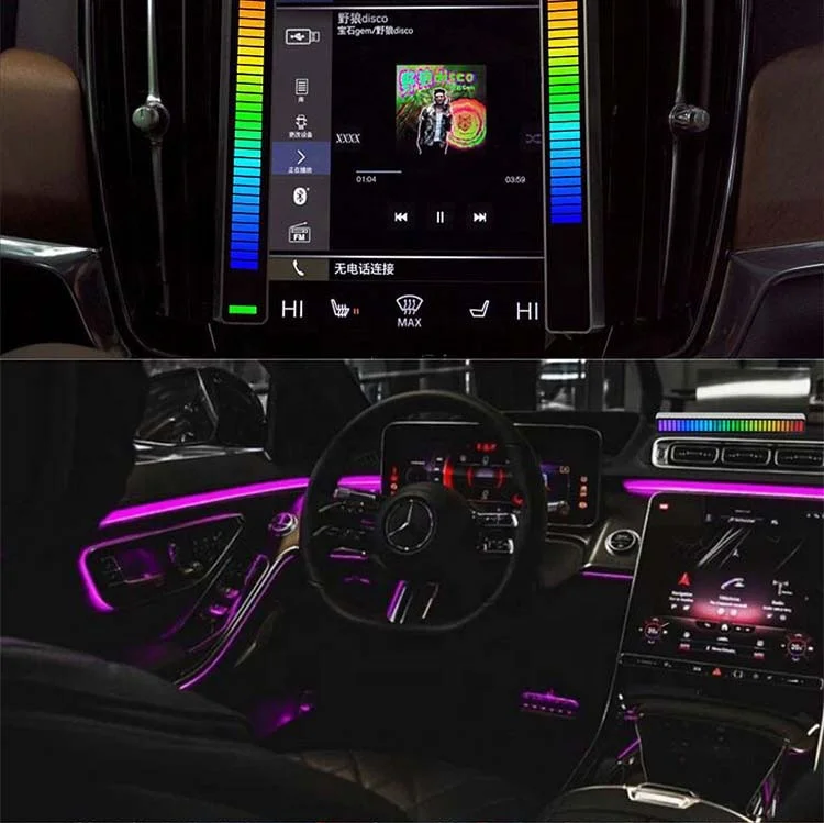 
USB All car/PC Sound Activated Light LED Display Rhythm Pulse Colorful Signal lamp 32-Bit RGB Audio Bar Pickup Ambient DJ light 