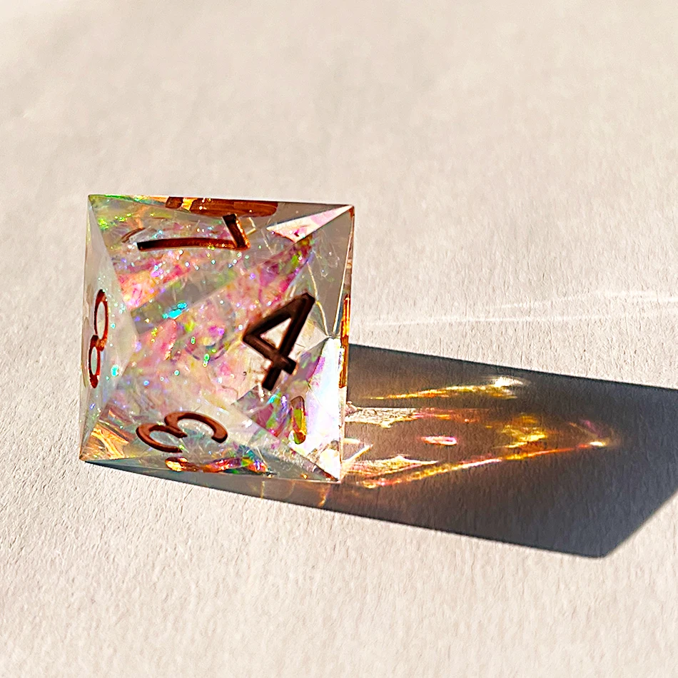 Handmade Water Lily Soul Sharp Edge Resin Dice For Dungeons & Dragon D&d Game Dragon Dnd Die