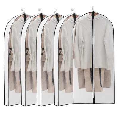 GG13 PEVA Dust-proof Clothes Cover Nonwoven Fabrics Hangers Case Waterproof Clothing Bag durable reusable gown cover dress cover