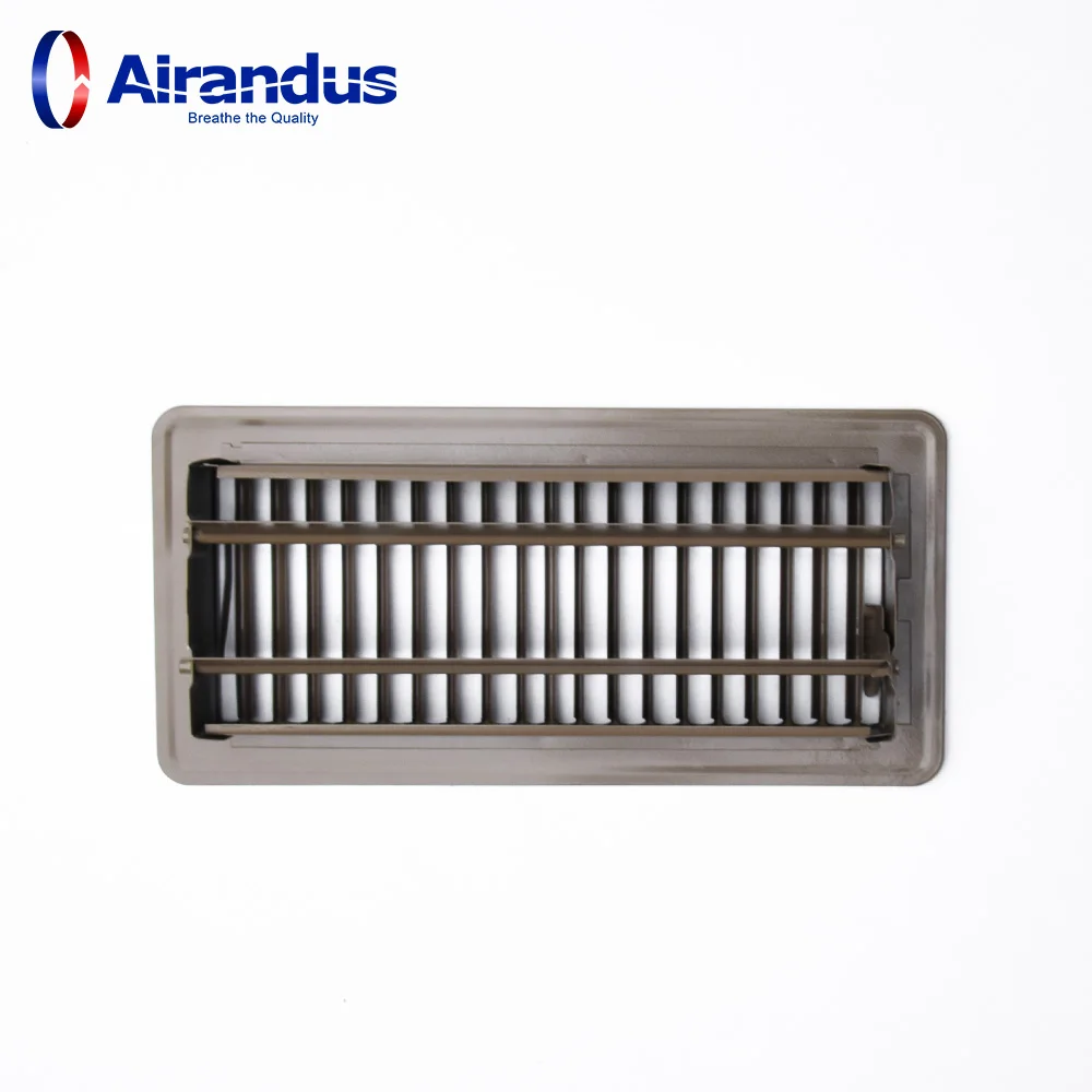 Custom design adjustable drop-in wall heat modern brown stamped iron air conditioning covers air vent floor register for hvac