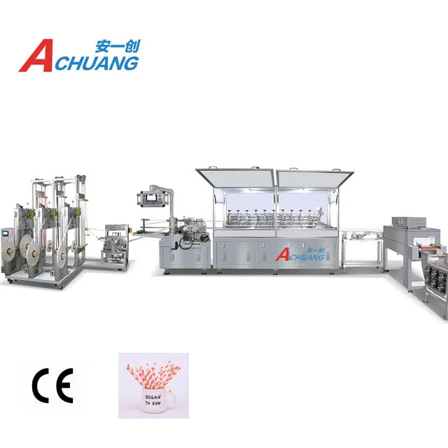 Full Automatic High Speed 10 Blade Paper Straw Making Machine for drinks With Auto Paper Connection